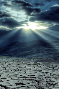 Drought Mountains Cloud Sun Rays 5k (720x1280) Resolution Wallpaper
