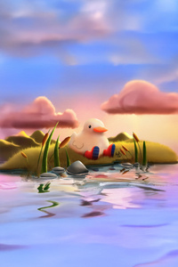 Duck In Boots T (320x568) Resolution Wallpaper