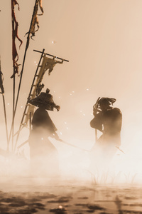 Duel Of The Drowning Marsh Ghost Of Tsushima (360x640) Resolution Wallpaper