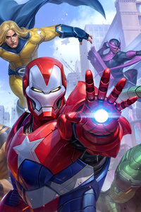 Dynamic Defenders Assemble In Style Marvel Future Fight (240x400) Resolution Wallpaper