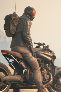 Dystopian Rider (1080x2280) Resolution Wallpaper