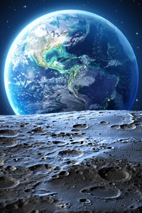 1242x2688 Earth Moon 4k