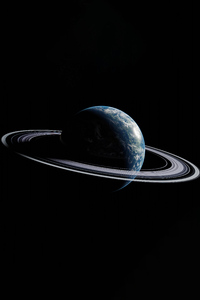 360x640 Earth With Saturn Like Rings 5k