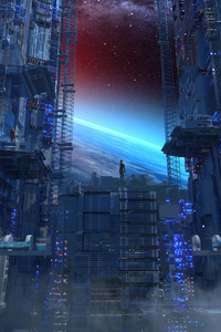 640x1136 Edge Of The World Scifi Cyberpunk