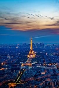 Eiffel Tower France City At Night 5k (480x800) Resolution Wallpaper
