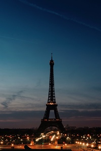 Eiffel Tower Night Time Clear Sky (480x800) Resolution Wallpaper