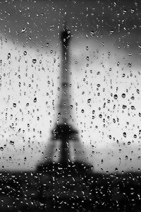 1440x2960 Eiffel Tower Rain Drops