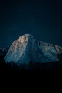 El Captain Meadow Under A Starry Night Sky (1080x1920) Resolution Wallpaper