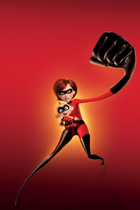 Elastigirl And Jack Jack Parr In The Incredibles 2 (640x1136) Resolution Wallpaper