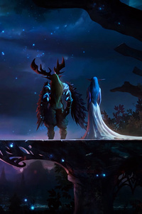 Elf And Knight World Of Warcraft (540x960) Resolution Wallpaper