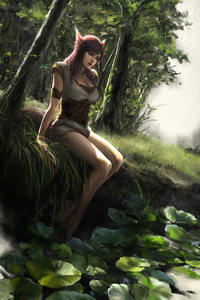 Elf Girl Digital Art 4k (1080x2280) Resolution Wallpaper