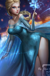 Elsa Frozen Fantastic Art 4k
