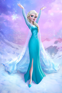 Elsa Snow Queen (320x568) Resolution Wallpaper