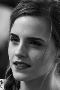 Emma Watson Moncohrome Hd (1080x1920) Resolution Wallpaper