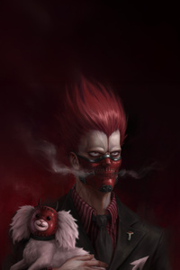 En And His Pet Demon Kikurage In Dorohedoro (1080x2160) Resolution Wallpaper