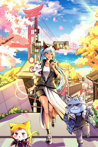 540x960 Energetic Anime Girl Under The Sun