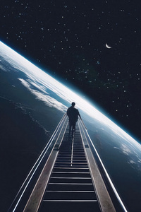 Escalator In Space (1440x2960) Resolution Wallpaper