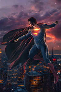 240x400 Ethereal Superman The Glowing Might