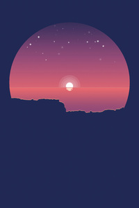 Evening Ocean Scenery Minimalism (360x640) Resolution Wallpaper
