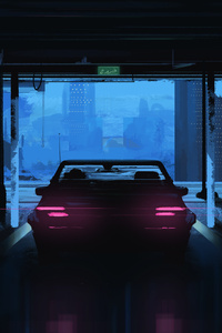 Evening Ride Car Painting (480x854) Resolution Wallpaper