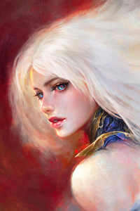 1440x2560 Fantasy Girl White Hairs