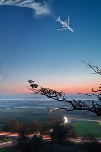 Fantasy Landscape Aircraft Twilight