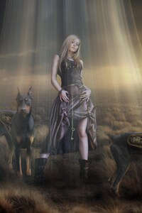 Fantasy Women With Dogs