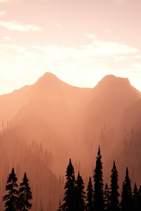 Far Cry 5 Sunset Mountains (320x480) Resolution Wallpaper