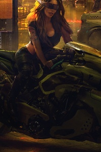 Fat Wheel Rider Girl (1080x1920) Resolution Wallpaper