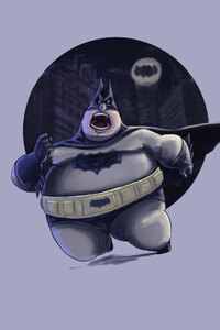 Fatty Funny Batman (1080x2280) Resolution Wallpaper