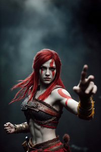 Female Kratos God Of War (320x568) Resolution Wallpaper