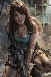 Female Soldier (1280x2120) Resolution Wallpaper