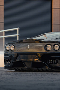Ferrari 360 Custom Black 5k (1080x2280) Resolution Wallpaper