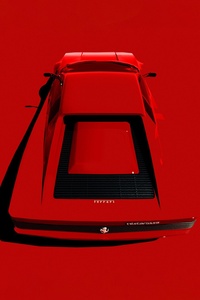Ferrari Minimal Car 4k