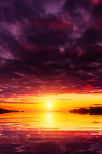 Fiery Sunset 4k (640x1136) Resolution Wallpaper