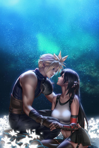 Final Fantasy Vii Cloud X Tifa (1440x2960) Resolution Wallpaper