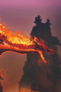 Fire Dragon (480x854) Resolution Wallpaper