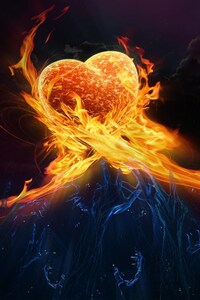 Fire Heart Digital Art