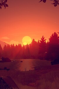Firewatch Game Sunset (1125x2436) Resolution Wallpaper