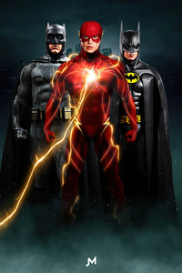 Flash And Two Batmans 4k