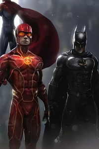 320x568 Flash Evil Flash Batman And Supergirl From The Flash Movie