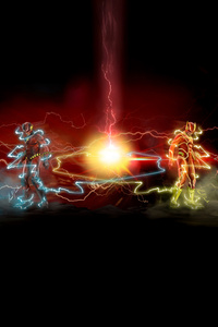 Flash Vs Scarlet Flash (1242x2668) Resolution Wallpaper