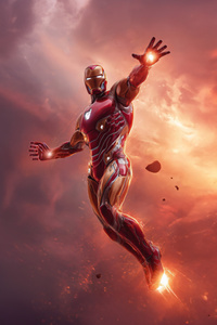 Flying High The Iconic Iron Man (480x800) Resolution Wallpaper