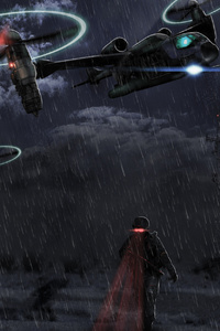 Flying Ships Solider Searching (640x1136) Resolution Wallpaper