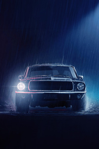 640x960 Ford Mustang Black Artwork