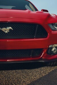 Ford Mustang GT Red Front Muscle Car (640x960) Resolution Wallpaper