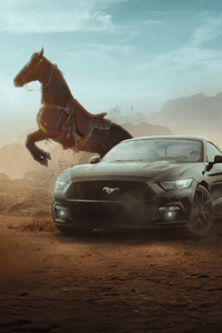 Ford Mustang Horse (1280x2120) Resolution Wallpaper