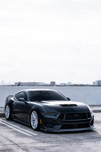 Ford Mustang Modified Black 10k (480x854) Resolution Wallpaper