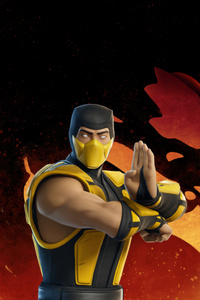 Fortnite Scorpion Mortal Kombat (2160x3840) Resolution Wallpaper