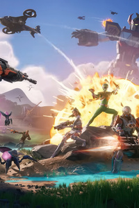 Fortnite X Power Rangers (240x400) Resolution Wallpaper